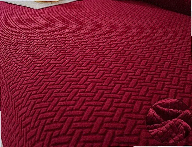 Elastic Jacquard Fabric Recliner Chair Cover Stretch, Chair Slipcover, Burgundy