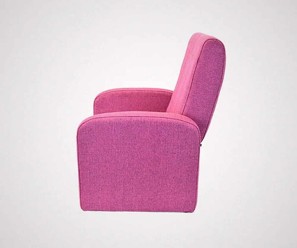 Kids Pink Comfy Upholstered Recliner Chair with Storage
