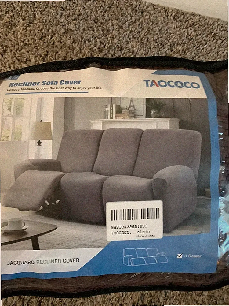 TAOCOCO Recliner Sofa Slipcover, 3 Pieces Polyester Fabric Stretch Sofa Covers