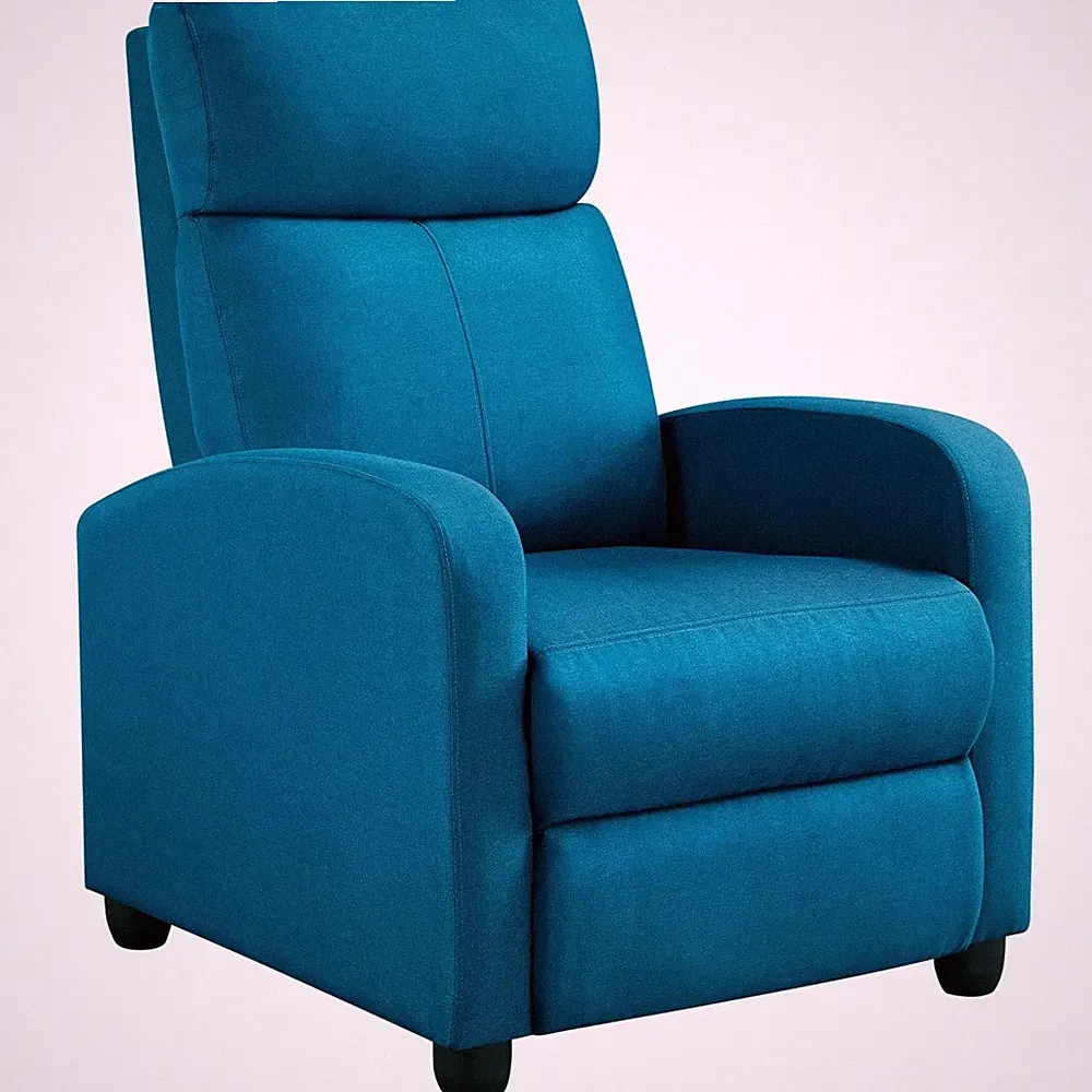 Upholstered Reclining Sofa Chair Push Back Padded Living Room Theater Recliner